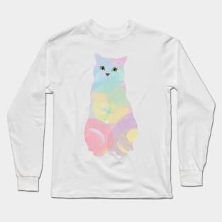 Pastel crayon cat Long Sleeve T-Shirt